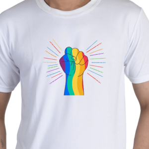 Trendy Rainbow Pride Hand Printed Tshirt for LGBTQ+ Community