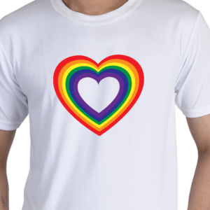 Rainbow trendy Heart Shape Printed Pride Tshirt for LGBTQ+