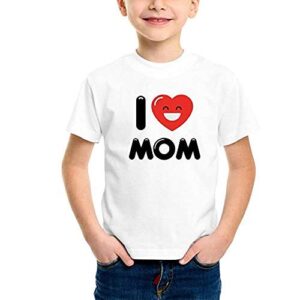 Design-I Love MOM T Shirts Printed T Shirts for Kids, Last for 30 wash atleast