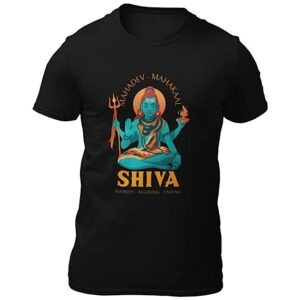 100% Cotton Bio-Washed Half Sleeves Printed T Shirts-God Series – Lord Shiva – Infinity Beginning Ending Design