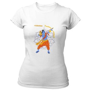 Pure Cotton Chest Print T Shirt-Hindu God Lord Ram-Design