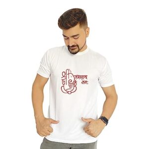 Printed Ganeshay Namah T-Shirt for Ganesh Chaturthi Special Unisex Half Sleeve T-Shirt