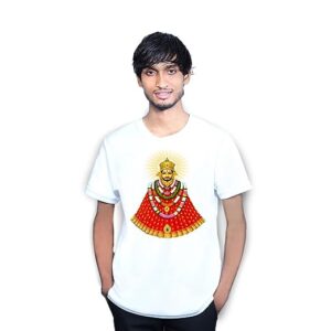 Millionminds Jai Shree Khatu Shyam Ji Krishna Graphic Printed T-Shirt for Men & Women Casual Look Round Neck Half Sleeve Pack of 1(White)