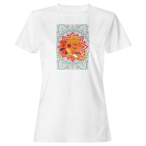 100% Cotton Bio-Washed Half Sleeves Printed T Shirts-God – Ganesha – 7 – Nandana: Lord Shiva’s Son Mandala Design