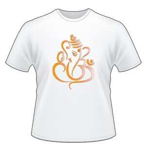 Customized Printed T – Shirt l God Print T-Shirt l God T-Shirt l Ganesha T-Shirt l Orange Ganesh Festival T – Shirt for Mens and Womens