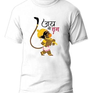 Little Hanuman Jai Shree ram Printed Round Neck t Shirt