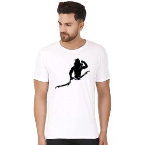 Shree Ram Ji Image T Shirts for Men | Trendy Boys T Shirt| Latest Collection | Gents Stylish Shree Ram T-Shirts | Round Neck Half Sleeve White Casual T-Shirt for Men