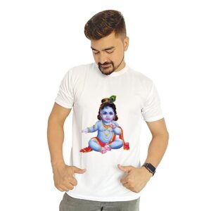 The Print Shine Printed Krishna Janmashtami Round Neck Dryfit T Shirt for Unisex (JNT_01)