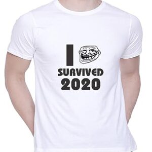 Graphic Printed T-Shirt for Unisex I Have Survived 2020 Tshirt | Casual Half Sleeve Round Neck T-Shirt