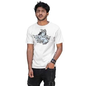 Men’s Printed Regular Fit Lord Krishna T-Shirt -4