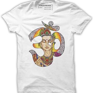 Lord Shiva OM White Cotton T-Shirt for Men’s