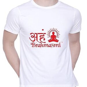 Graphic Printed T-Shirt for Unisex Aham Brahmasmi Tshirt | Casual Half Sleeve Round Neck T-Shirt