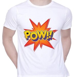 Graphic Printed T-Shirt for Unisex POW Tshirt Casual Half Sleeve Round Neck T-Shirt