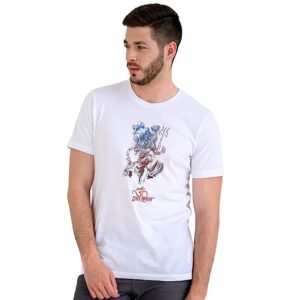 Round Neck Half Sleeves Regular Fit 100% Cotton 180 GSM T Shirt for Boys and Men Shiva White Graphic Printed T Shirt