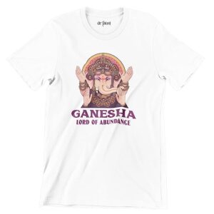 Ganesha Lord of Abundance Diwali Celebration Festival Printed Unisex t-Shirt Men Women Girls Tattoo Skating Inspired Streetwear Clothing Hip hop Apparel