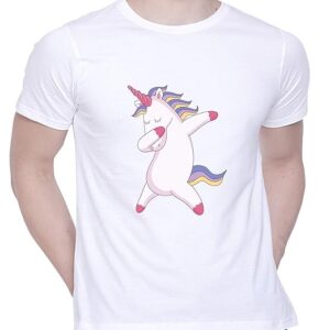 Graphic Printed T-Shirt for Unisex Unicorn Tshirt Casual Half Sleeve Round Neck T-Shirt