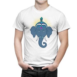 Men’s Dryfit Round Neck Half Sleeve Tshirt Ganesh Chaturthi Special (Gry Ganesha)