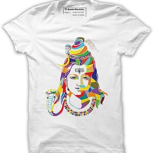 Lord Shiva Shiv White Cotton T-Shirt for Men’s