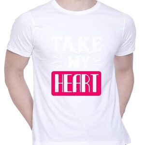 Graphic Printed T-Shirt for Unisex take My Heart Tshirt | Casual Half Sleeve Round Neck T-Shirt