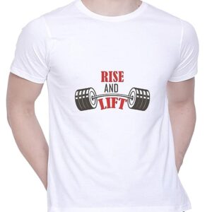 Graphic Printed T-Shirt for Unisex Rise and Lift Tshirt Casual Half Sleeve Round Neck T-Shirt