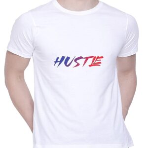 Graphic Printed T-Shirt for Unisex Hustle Tshirt | Casual Half Sleeve Round Neck T-Shirt