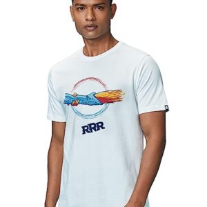 Men Official RRR: Ram & Bheem White Printed T-Shirts