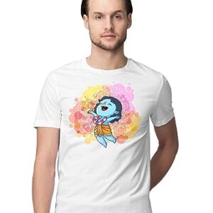 Men’s Regular Fit T-Shirt Cute Krishna Leaping with Joy – Color Burst Edition 100% Cotton T-Shirt