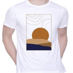 Graphic Printed T-Shirt for Unisex Sunset Tshirt | Casual Half Sleeve Round Neck T-Shirt