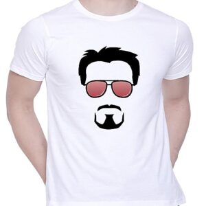 Graphic Printed T-Shirt for Unisex sungglass Beard Man Tshirt | Casual Half Sleeve Round Neck T-Shirt