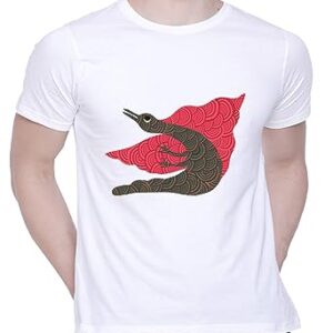 Graphic Printed T-Shirt for Unisex Tribal Art Bird Tshirt | Casual Half Sleeve Round Neck T-Shirt