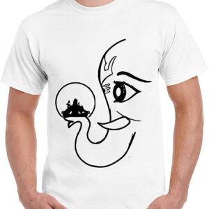 Men’s Round Neck Cotton Half Sleeved T-Shirt with Printed Graphics – Ganesh Shiva