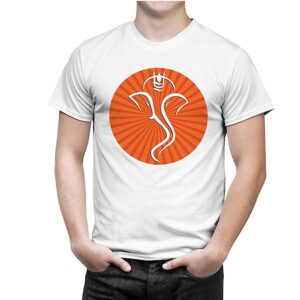 Men’s Dryfit Round Neck Half Sleeve Tshirt Ganesh Chaturthi Special (Ganesha in Circle)