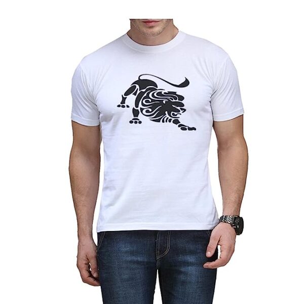 Printed Half Sleeve Round Neck Cotton Tshirt for Men in Best Price