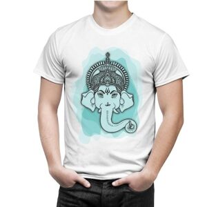 Men’s Dryfit Round Neck Half Sleeve Tshirt Ganesh Chaturthi Special 6 (Ganesha Face)