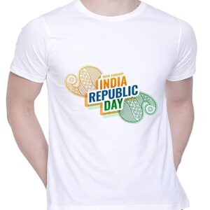 Graphic Printed T-Shirt for Unisex Republic Day Tshirt | Casual Half Sleeve Round Neck T-Shirt