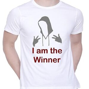 Graphic Printed T-Shirt for Unisex I AM The Winner Tshirt | Casual Half Sleeve Round Neck T-Shirt