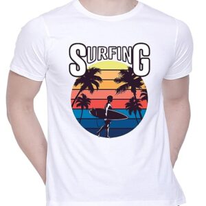 Graphic Printed T-Shirt for Unisex Surfing Tshirt | Casual Half Sleeve Round Neck T-Shirt