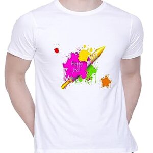 Graphic Printed T-Shirt for Unisex Holi Tshirt | Casual Half Sleeve Round Neck T-Shirt