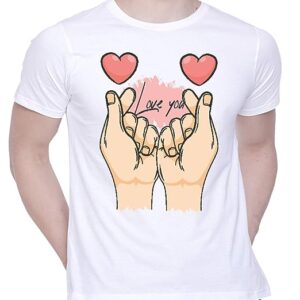 Graphic Printed T-Shirt for Unisex Valentine Tshirt | Casual Half Sleeve Round Neck T-Shirt