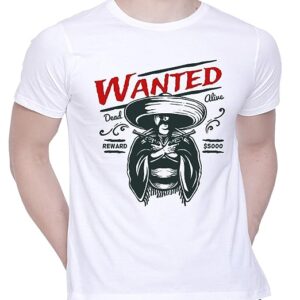 Graphic Printed T-Shirt for Unisex Wanted Tshirt Casual Half Sleeve Round Neck T-Shirt