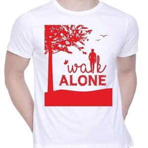 Graphic Printed T-Shirt for Unisex Walk Alone Tshirt | Casual Half Sleeve Round Neck T-Shirt