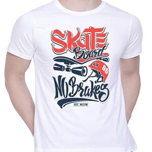 Graphic Printed T-Shirt for Unisex Skate Board Tshirt Casual Half Sleeve Round Neck T-Shirt