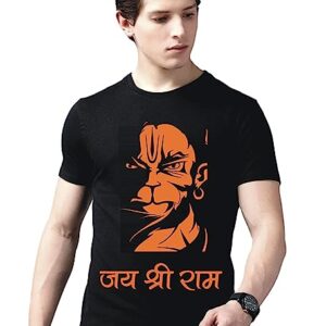 Cotton Black T-Shirts Jai Shree Ram