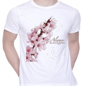 Graphic Printed T-Shirt for Unisex Always Blossoming Tshirt | Casual Half Sleeve Round Neck T-Shirt