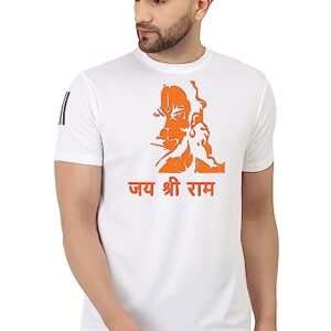 White Men’s Hanuman Print T-Shirt