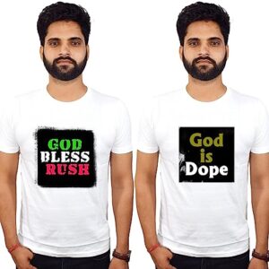 Men’s God Related Printed Tshirt |God Bless Graphic Printed Half Sleeve T-Shirt White Tshirts for Men