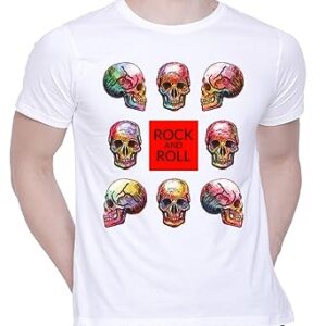 Graphic Printed T-Shirt for Unisex Rock and Roll Tshirt | Casual Half Sleeve Round Neck T-Shirt