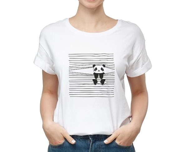 PAANDA Stuck Inside 100% Cotton Round Neck Printed T Shirt for Men Women, Panda t Shirts for Men, Panda t Shirt for Women Girls Boys