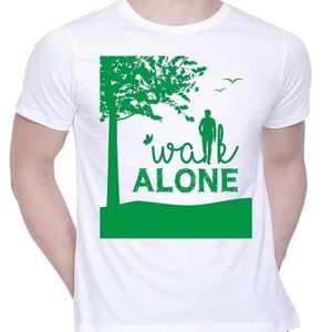 Graphic Printed T-Shirt for Unisex Walk Alone Tshirt | Casual Half Sleeve Round Neck T-Shirt