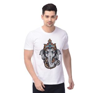 Men’s Regular Fit T-Shirt Ganesha Printed Mens Round Neck Tshirt || Ganesh Tshirts Basic t Shirt Men Cotton Half Sleeve